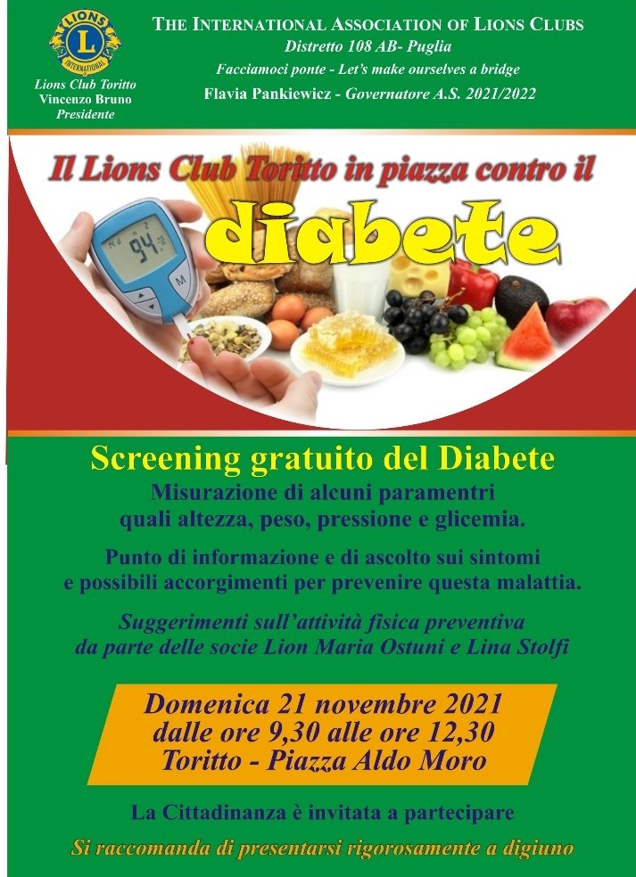 Screening gratuito del Diabete
