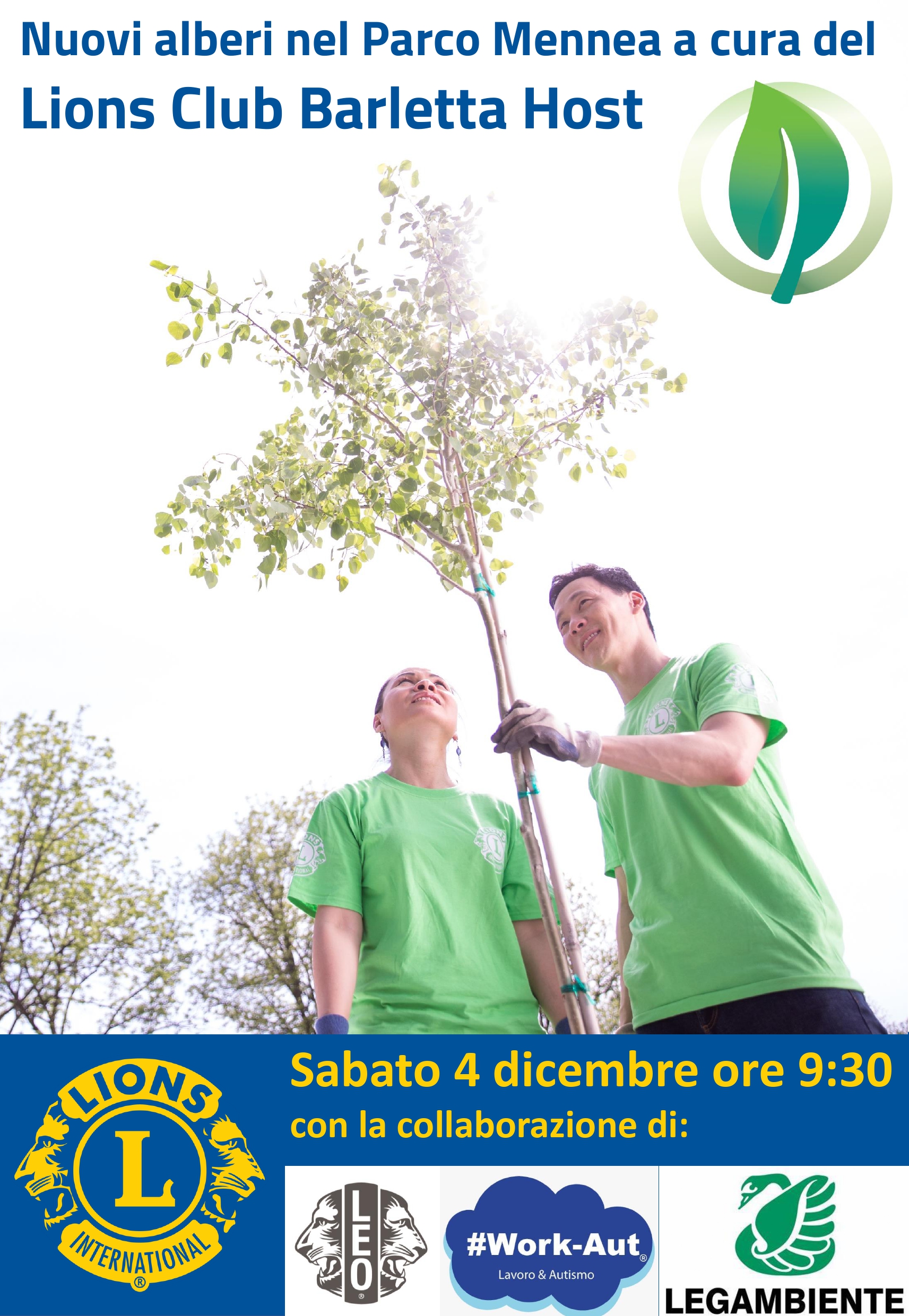 Nuovi alberi nel Parco Mennea a cura del Lions Club Barletta Host